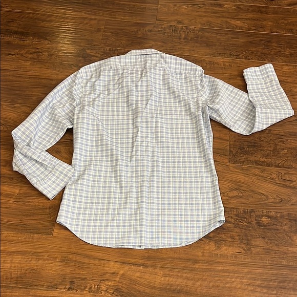 Men's Banana Republic Non-Ironed Tailored Slim Fit Plaid Shirt, Size M. - Picture 6 of 7